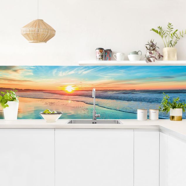 Achterwand voor keuken strand & zee Romantic Sunset By The Sea