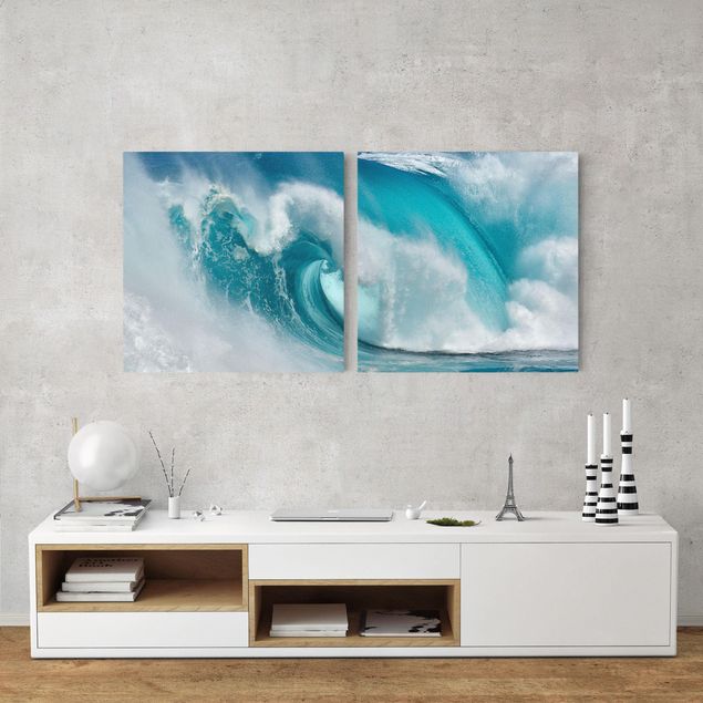 Canvas schilderijen - 2-delig  Raging Waves
