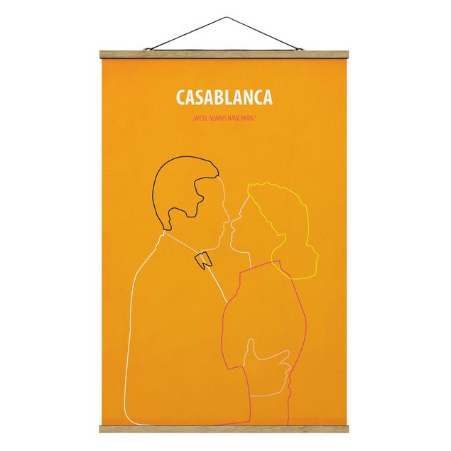 Stoffen schilderij met posterlijst Film Poster Casablanca
