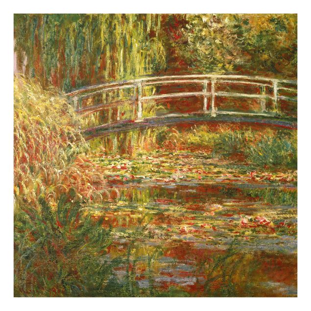 Spatscherm keuken Claude Monet - Waterlily Pond And Japanese Bridge (Harmony In Pink)