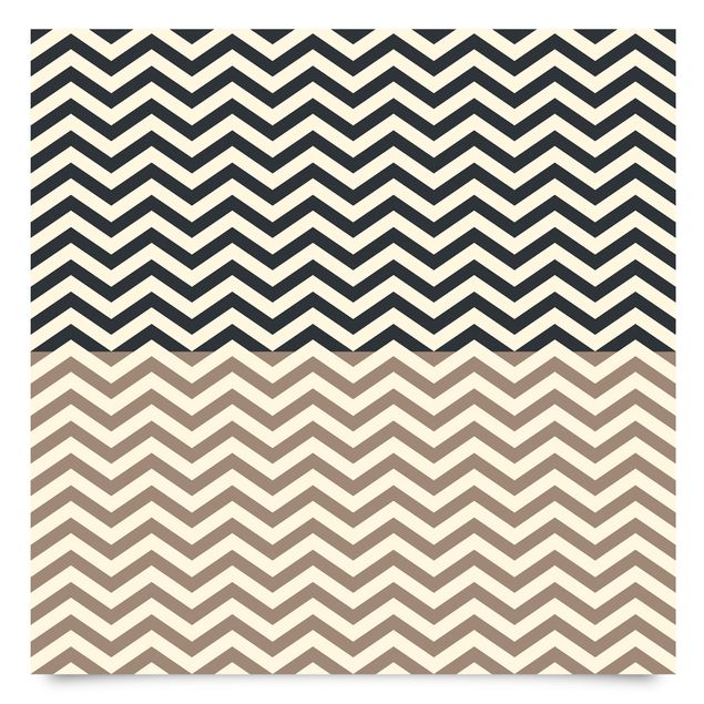 Plakfolien Modern Zigzag Stripe Pattern In Cappucino And Anthracite