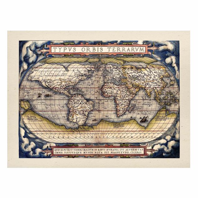 Magneetborden Historic World Map Typus Orbis Terrarum
