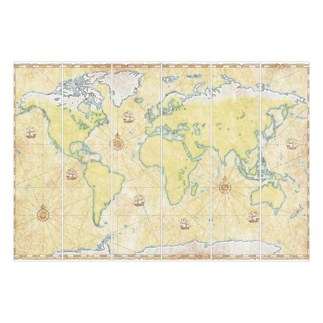 Schuifgordijnen World Map