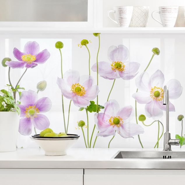 Achterwand voor keuken bloemen Anemone Mix