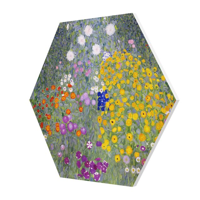 Hexagons Forex schilderijen Gustav Klimt - Cottage Garden