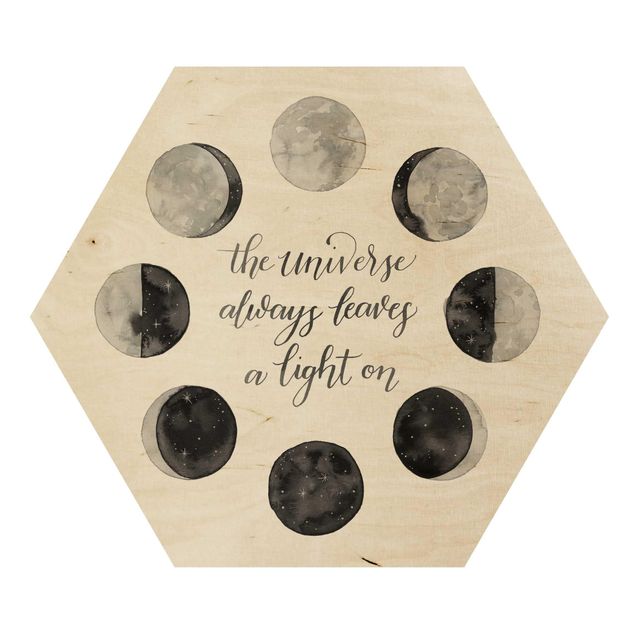 Hexagons houten schilderijen Ode To The Moon - Universe