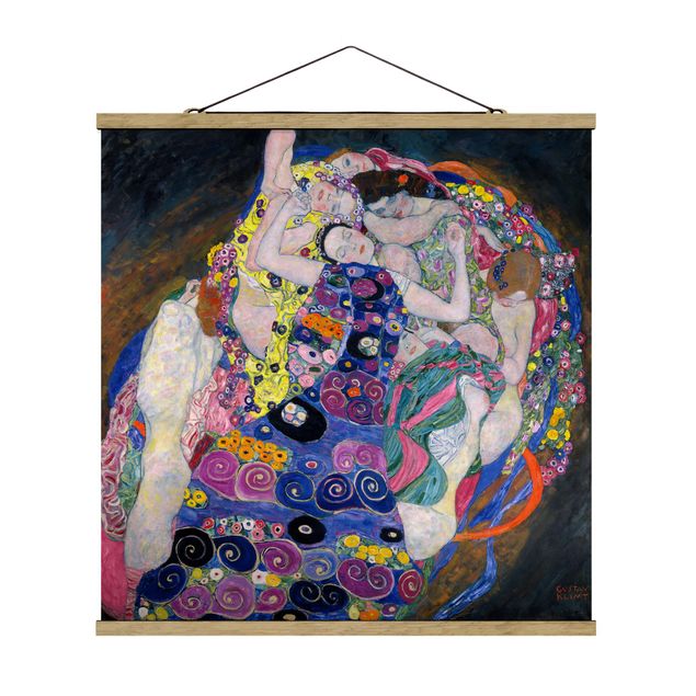 Stoffen schilderij met posterlijst Gustav Klimt - The Virgin