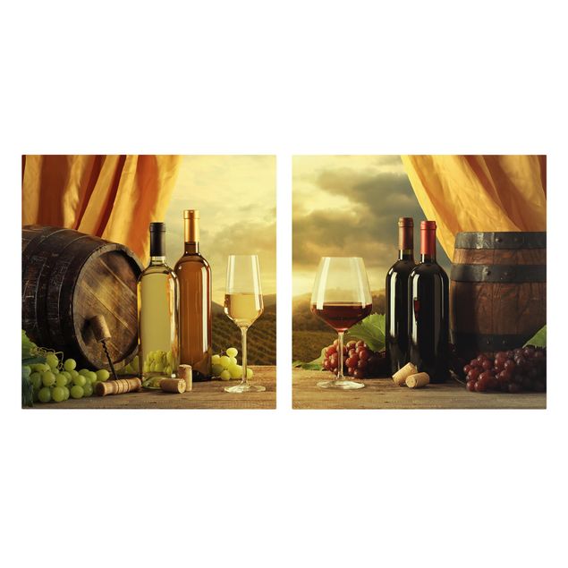 Canvas schilderijen - 2-delig  Wine With A View