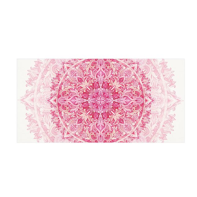 vloerkleed oud roze Mandala Watercolour Ornament Pink