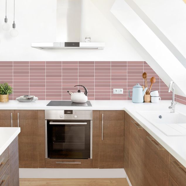 Achterwand voor keuken eenkleurig Metro Tiles - Antique Pink