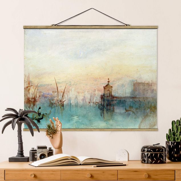 Stoffen schilderij met posterlijst William Turner - Venice With A First Crescent Moon