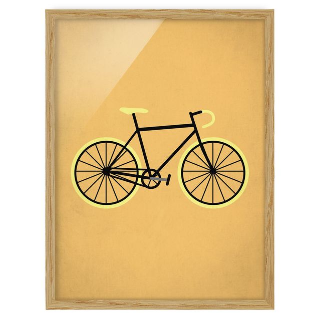 Ingelijste posters Bicycle In Yellow