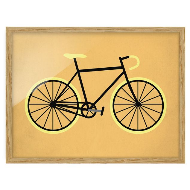 Ingelijste posters Bicycle In Yellow