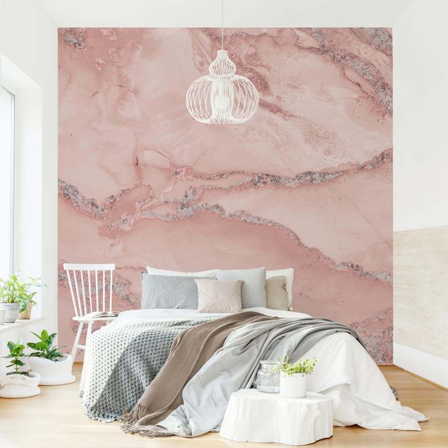 Fotobehang Colour Experiments Marble Light Pink And Glitter