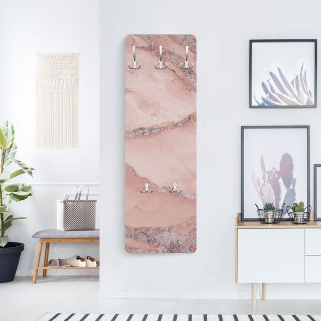 Wandkapstokken houten paneel Colour Experiments Marble Light Pink And Glitter