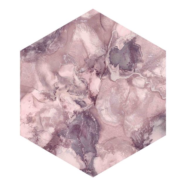 Hexagon Behang Colour Experiments Marble Purple
