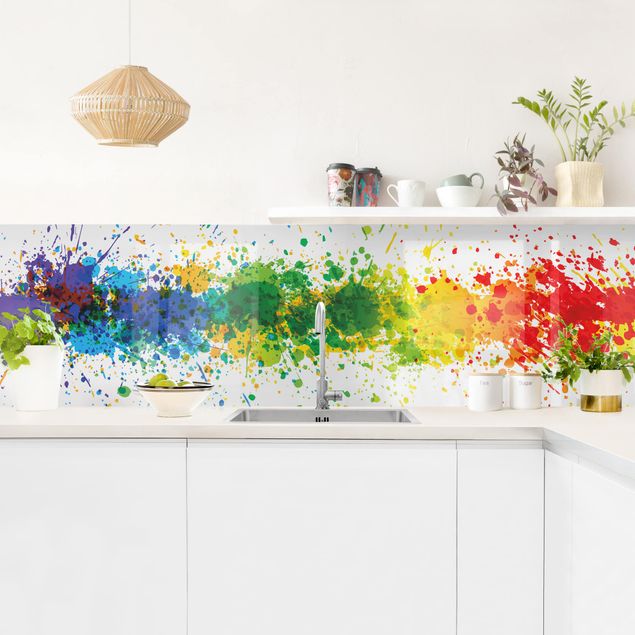 Achterwand voor keuken abstract Rainbow Splatter II