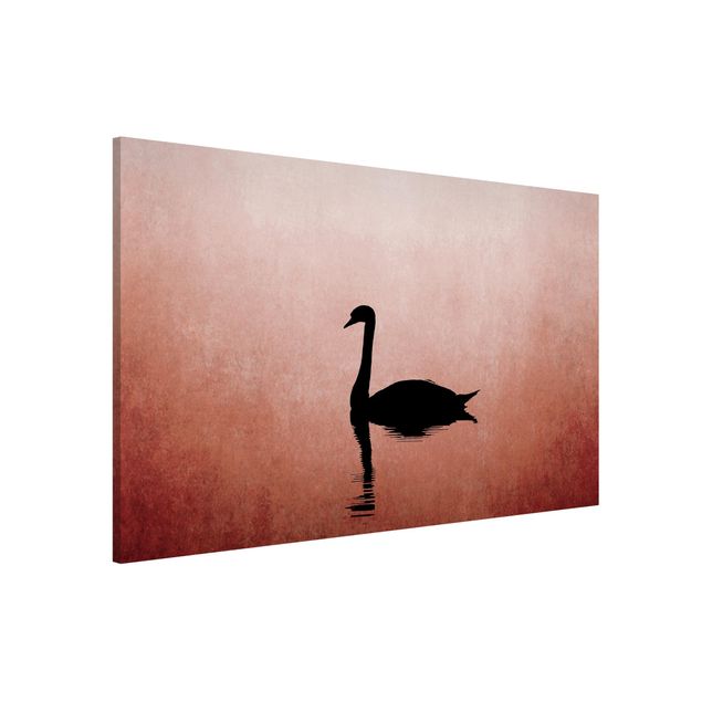 Magneetborden Swan In Sunset