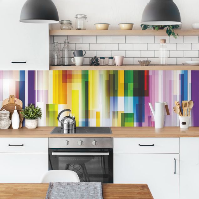 Achterwand in keuken Rainbow Cubes