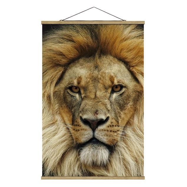 Stoffen schilderij met posterlijst Wisdom Of Lion