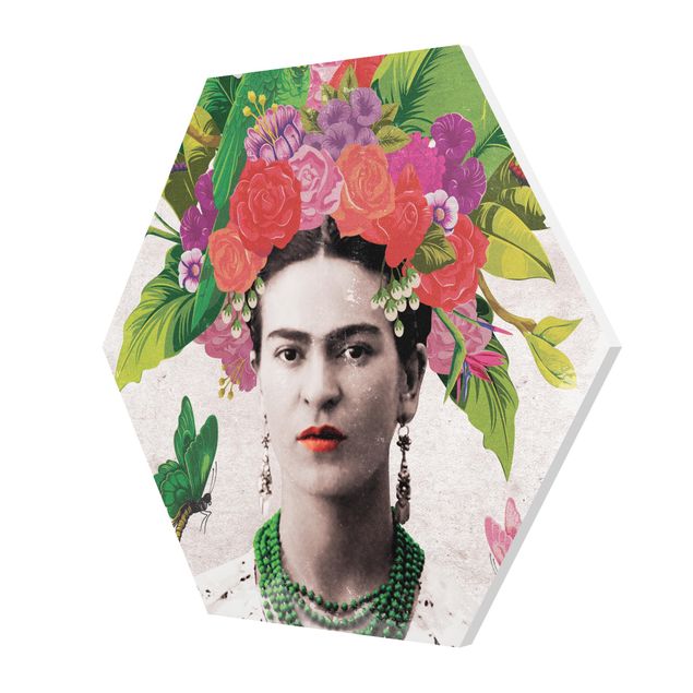 Hexagons Forex schilderijen Frida Kahlo - Flower Portrait