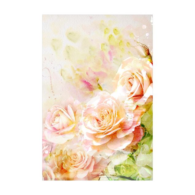 natuur tapijt Watercolour Rose Composition