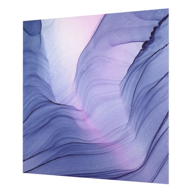 Spritzschutz Glas - Meliertes Violett - Quadrat 1:1