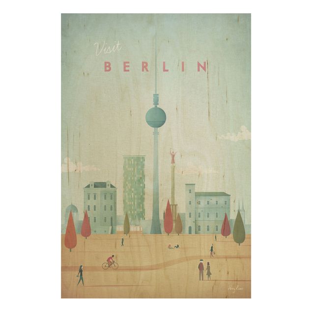 Houten schilderijen Travel Poster - Berlin