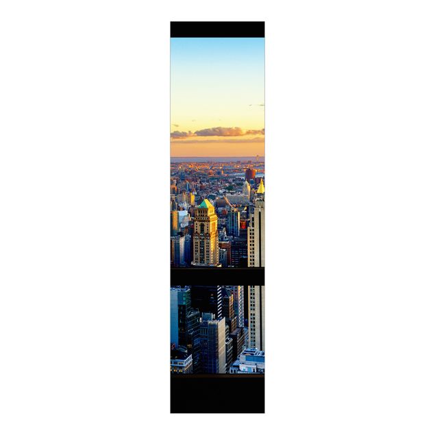 Schuifgordijnen Window view - Sunrise New York