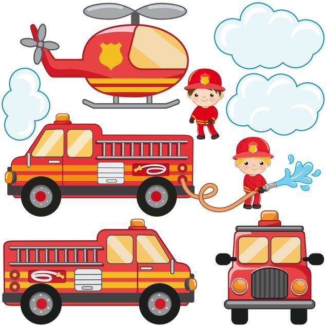 Raamstickers Firefighter Set with Cats