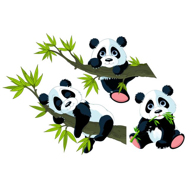Raamstickers Panda set