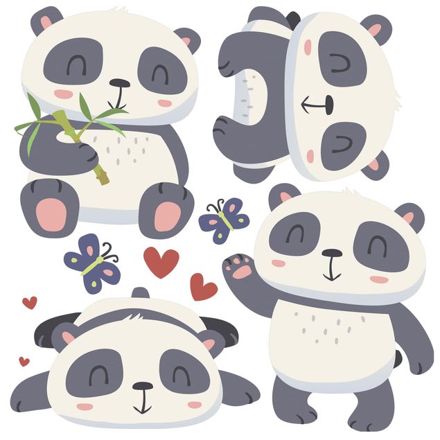 Raamstickers Sweet Panda Bear Set