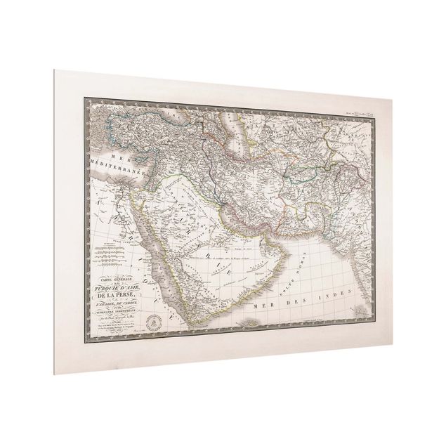 Spatscherm keuken Vintage Map In The Middle East