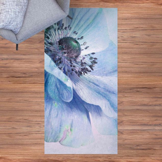 Loper tapijt Flower In Turquoise