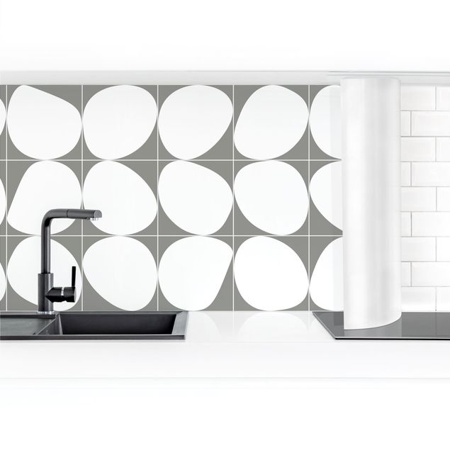 Achterkant keuken Oval Tiles - Dark Grey