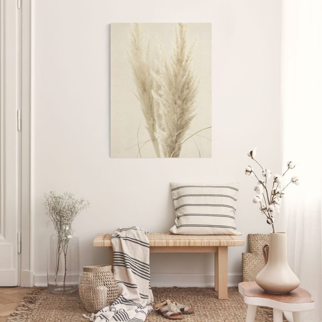 Canvas schilderijen - Goud Soft Pampas Grass
