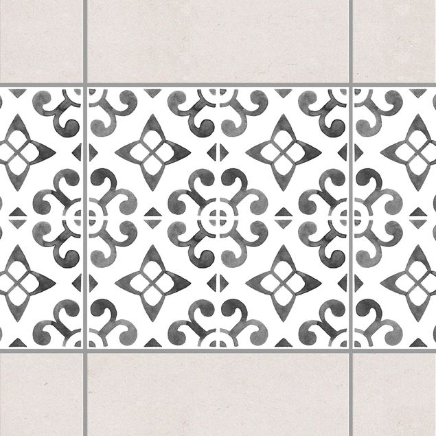 Tegelstickers Gray White Pattern Series No.5