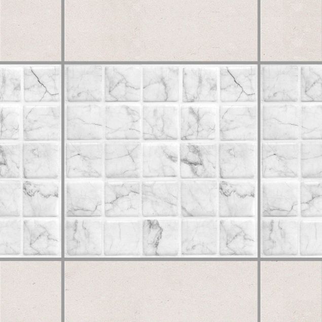 Tegelstickers Mosaic Tile Marble Look Bianco Carrara