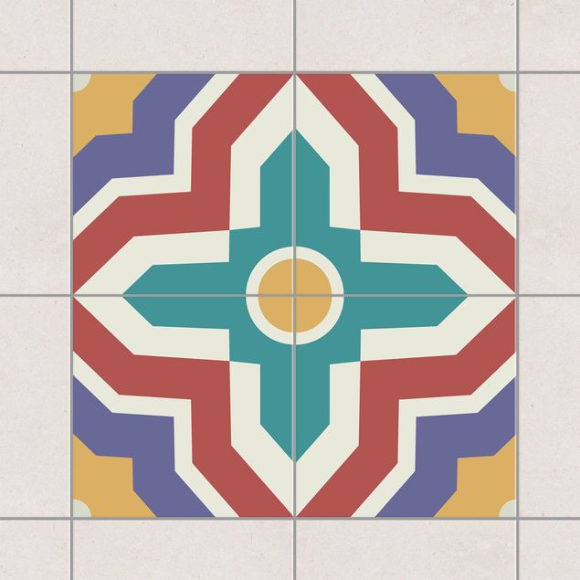 Tegelstickers 4 Moroccan tiles crisscross
