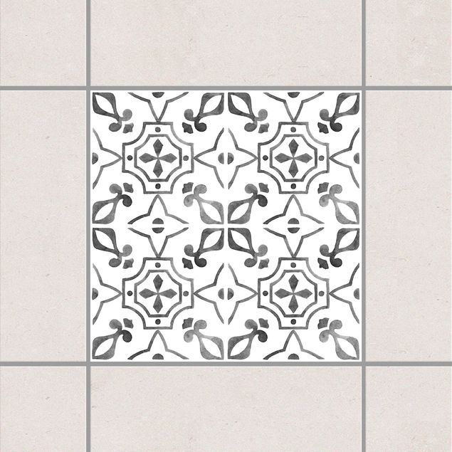 Tegelstickers Gray White Pattern Series No.9
