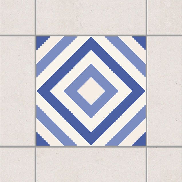 Tegelstickers Moroccan tile karo blue white