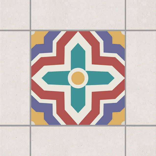 Tegelstickers Moroccan tile crisscross pattern