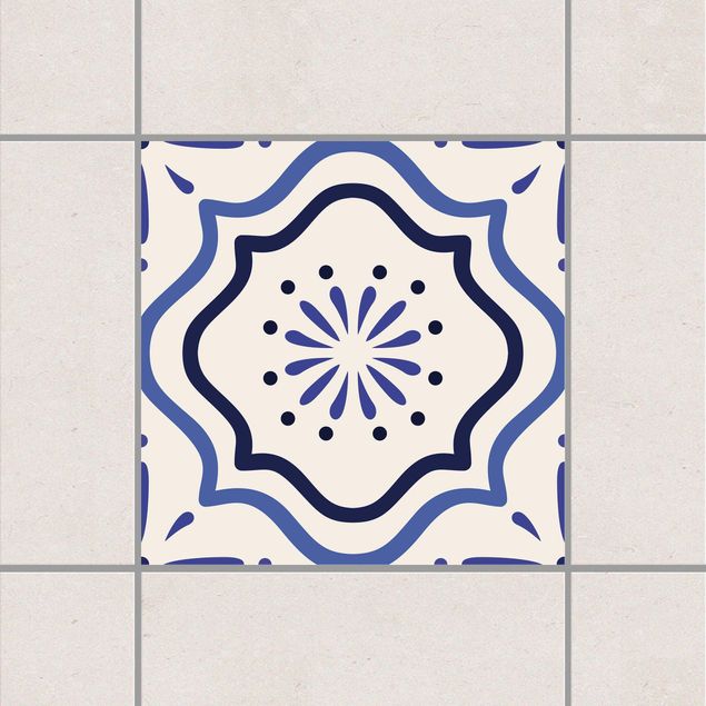 Tegelstickers Mediterranean tile white blue