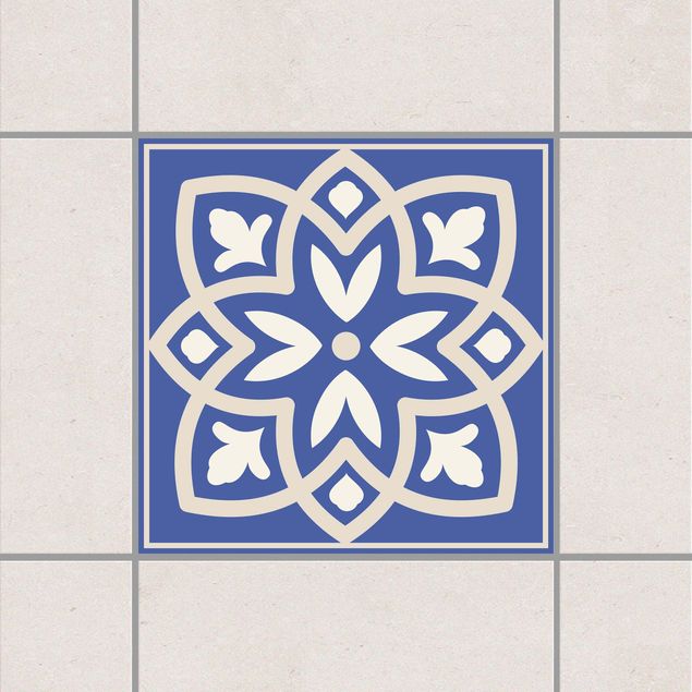 Tegelstickers Portuguese tile with blue flower