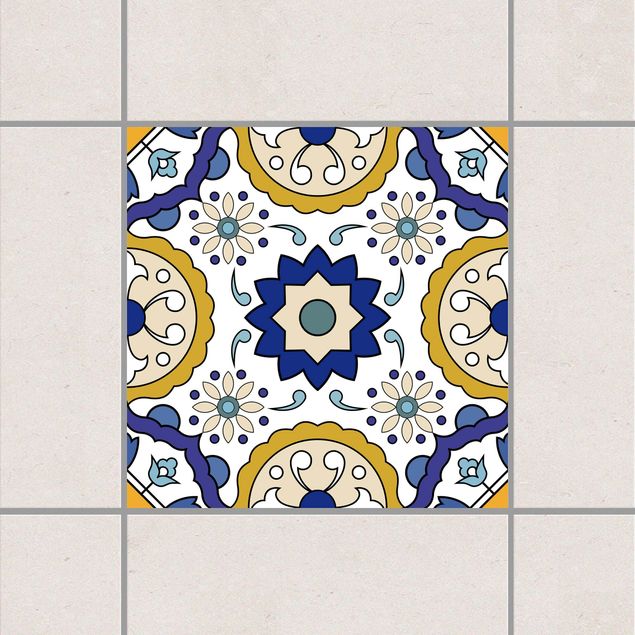 Tegelstickers Portuguese tiles mirror of Azulejo