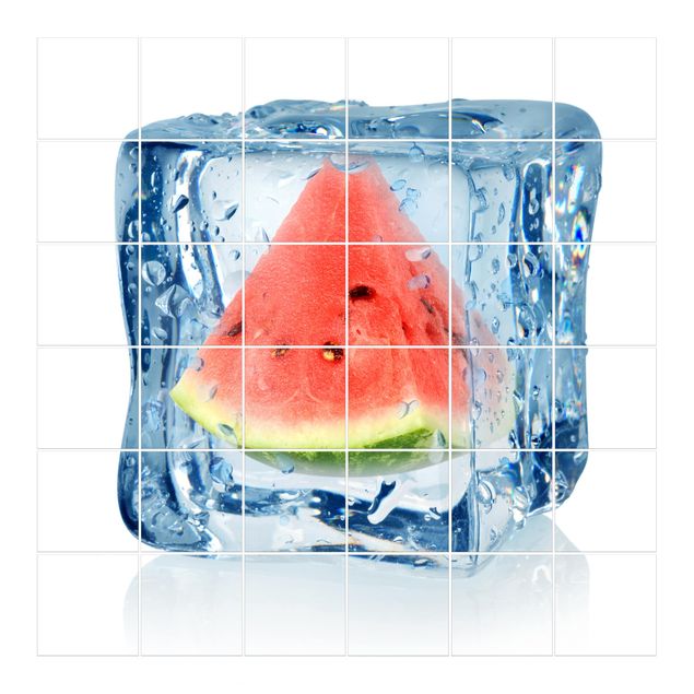 Tegelstickers Melon In Ice Cube