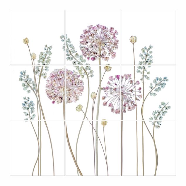 Tegelstickers Allium Illustration