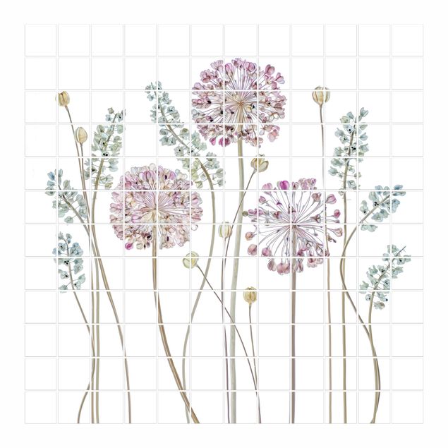 Tegelstickers Allium Illustration