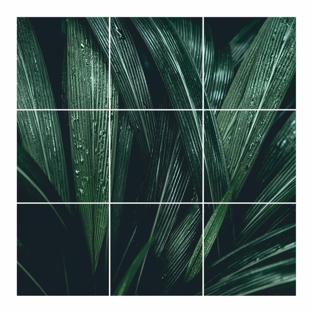 Tegelstickers Green Palm Leaves