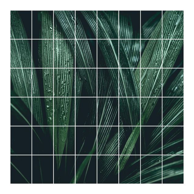 Tegelstickers Green Palm Leaves